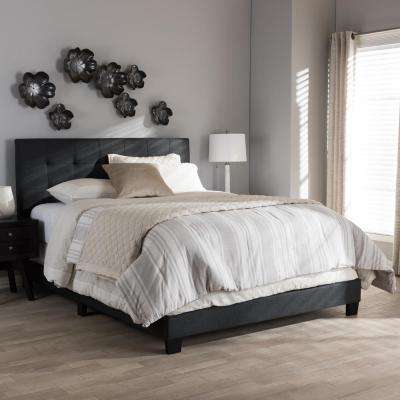 Brookfield Contemporary Dark Gray Fabric Upholstered Full Size Bed