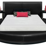 Round Black Platform Bed - Queen Size