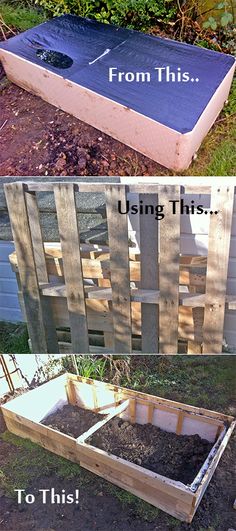 Raised bed made from old bed frame and pallet wood. The question is: if