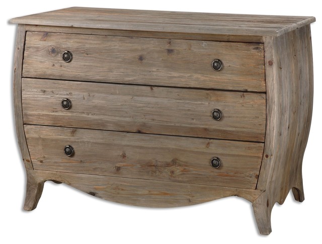 Curved Bowed Bombe Shaped Entry Chest, Solid Wood Hall Drawers