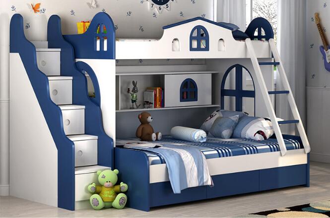 children bunk bed with guardrail environmental protection bed boys