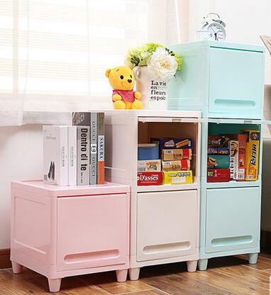 Multilayer storage cabinets drawers Children's shelves simple