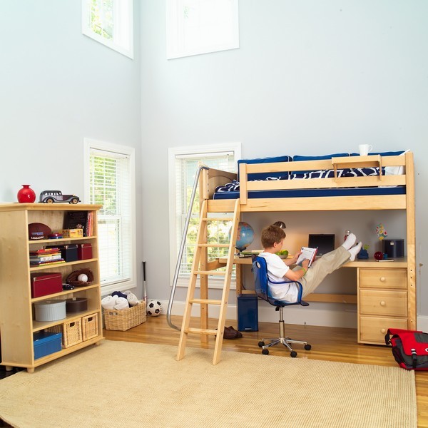 Twin Loft Tent Bed with Slide - best fun and play loft bed ideas for