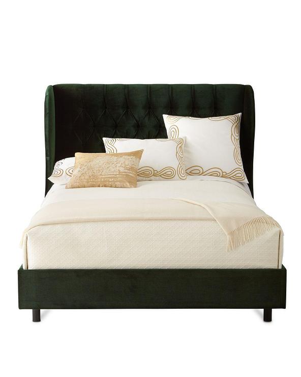 Santorini Tufted Wingback Forest Green Bed