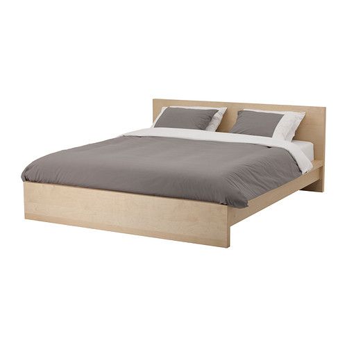 IKEA - MALM, Bed frame, low, Lönset, Full, , Real wood veneer will