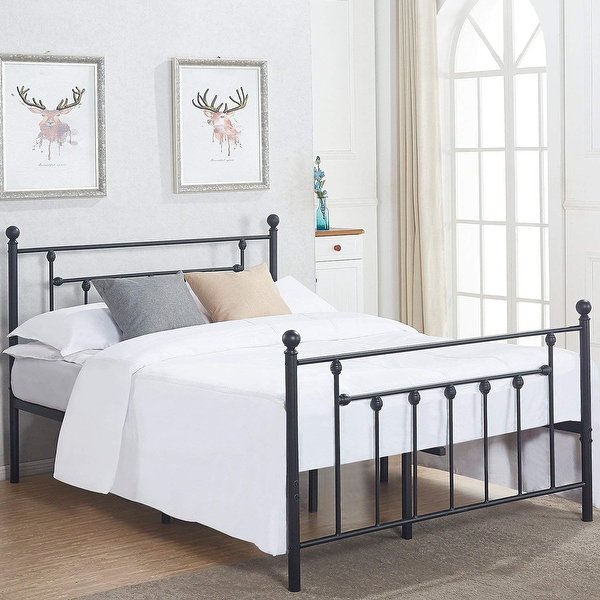 Shop VECELO Metal Beds Victorian Metal Platform Beds,Bed Frames with