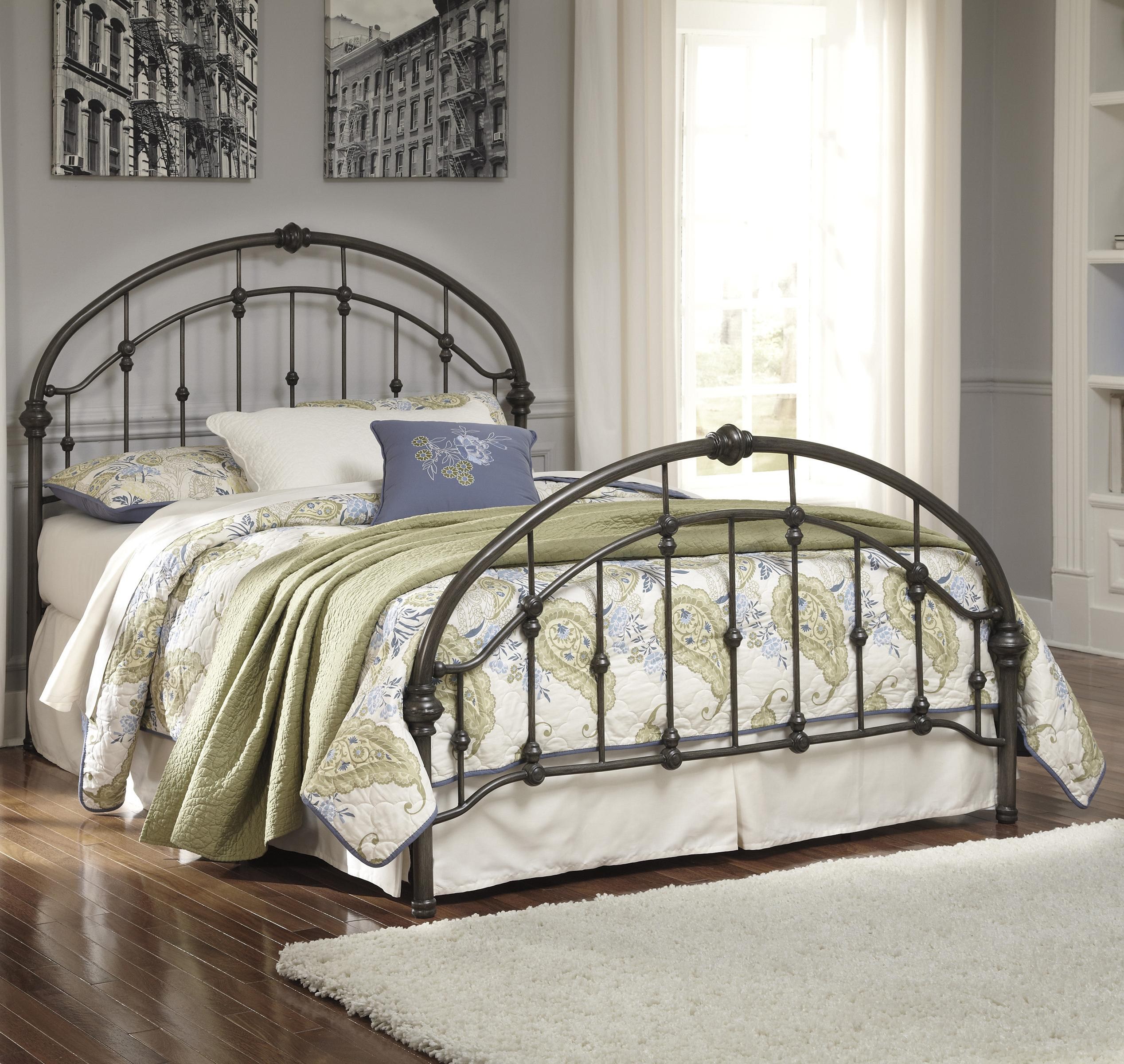 Signature Design by Ashley Nashburg Queen Arched Metal Bed in Bronze