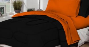 Dorm Bed & Bath Black/Orange 10pc Set for XL Twin College Beds