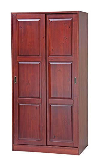 100% Solid Wood 2-Sliding Door Wardrobe/Armoire/Closet/Mudroom Storage