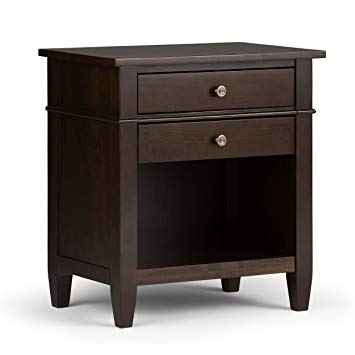 Amazon.com: Simpli Home 3AXCCRL-11 Carlton Solid Wood Bedside Table