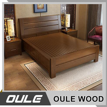 Hot Sale Ash Solid Wood Double Bed New Design Fashion Wooden Bed