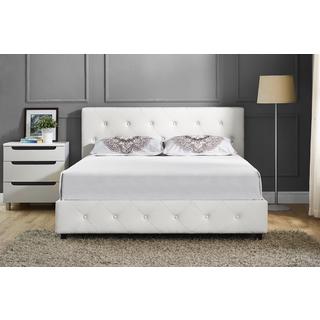 Shop Silver Orchid Ellis White Faux Leather Upholstered Queen Bed