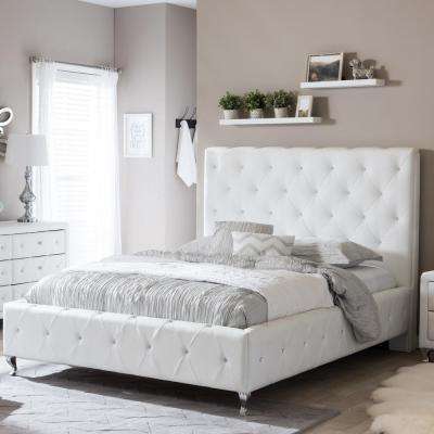 Faux Leather - Baxton Studio - White - Beds & Headboards - Bedroom
