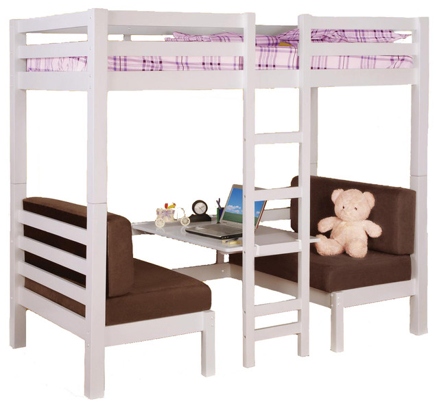 Coaster Youth Twin/Twin Convertible Loft Bed in White 460273