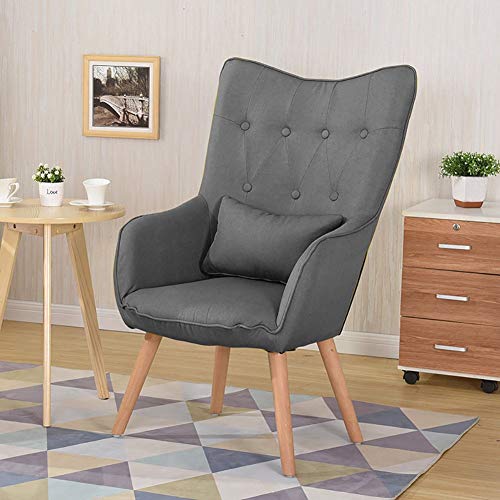 WarmieHomy Modern Occasional Chair Buttoned Linen Fabric Tub Chair Armchair  for Bedroom Living Room Office Lounge
