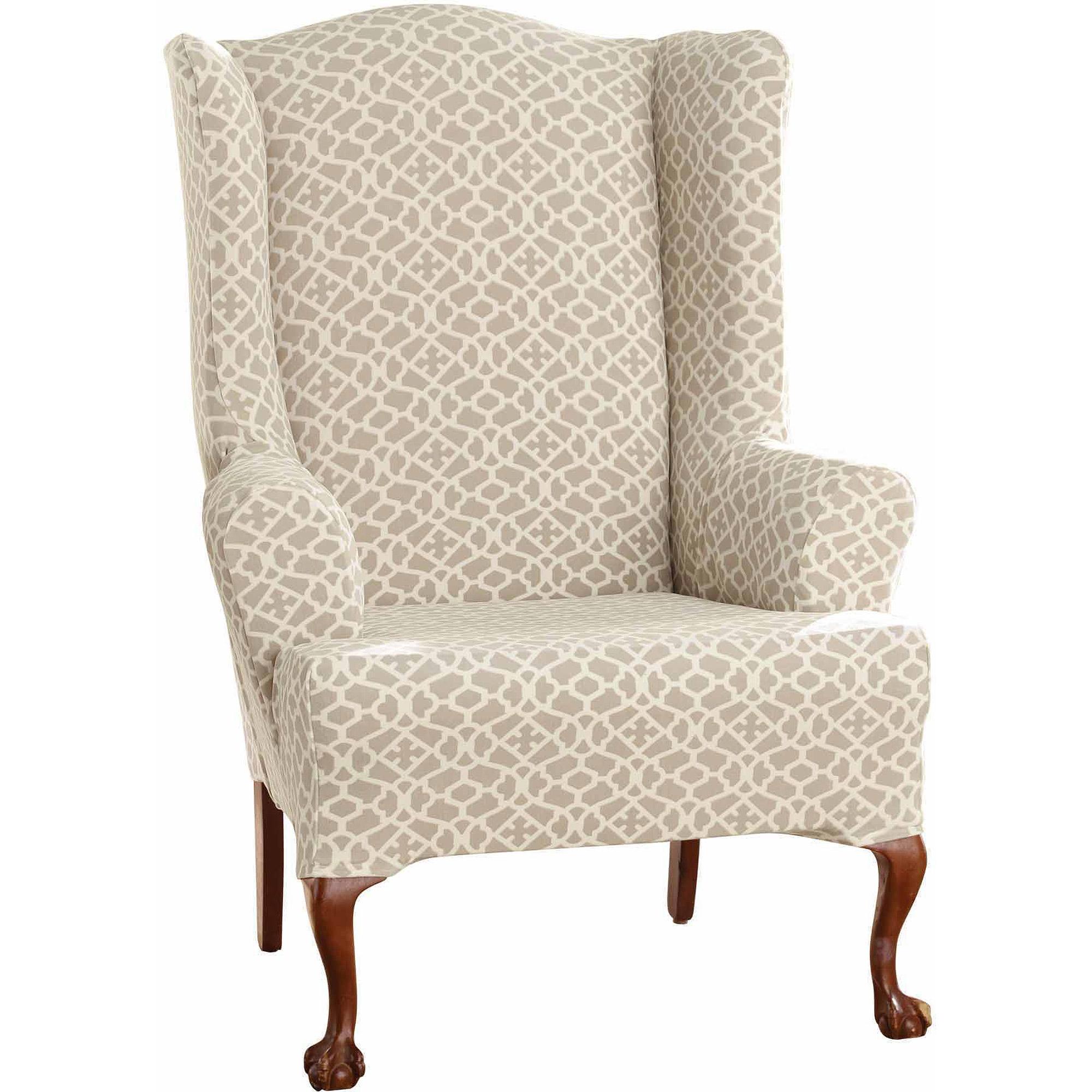 Chairs Stylish Patterned Wingback Chair Style Also Satisfying Living Room  Interior Wing Slipcover Upholstered Beige Pattern Armchair Sofa Couch  Covers