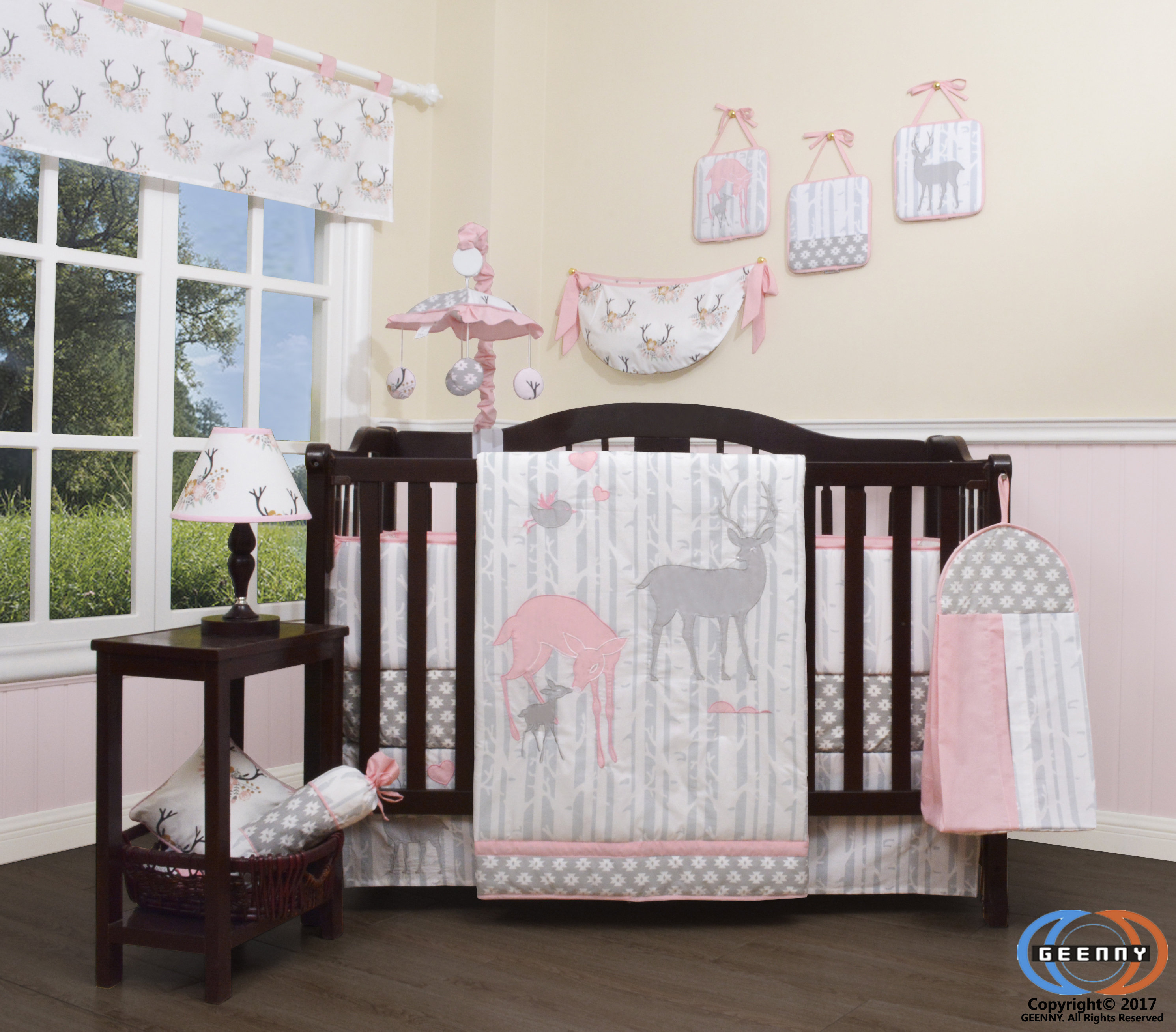Harriet Bee Three Lakes Baby Girl Deer Family Nursery 13 Piece Crib Bedding  Set & Reviews | Wayfair