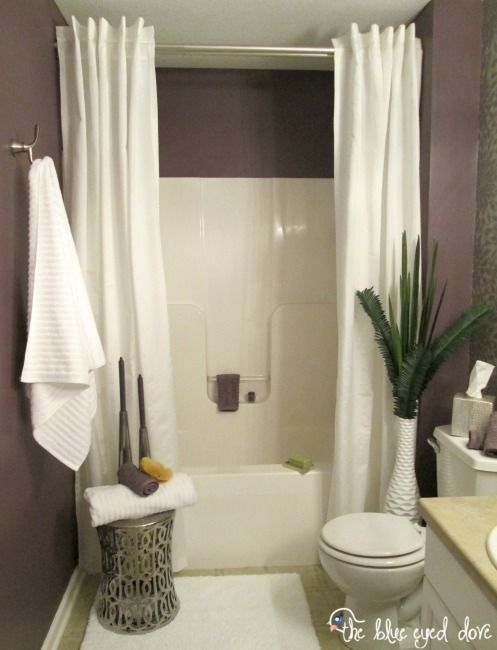 Hang a second shower curtain to make your tub seem extra luxurious. in 2019  | Projects/ideas | Pinterest | Spa inspired bathroom, Home Decor and Cheap  home