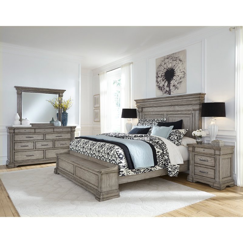 Classic Traditional Gray 4 Piece King Bedroom Set - Madison Ridge | RC  Willey Furniture Store