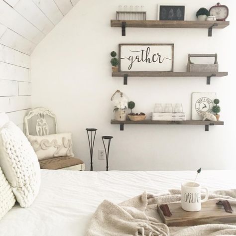 Pin by Dena Rowe on Blogs & Instagrams | Farmhouse bedroom decor, Farmhouse  master bedroom, Shelves in bedroom