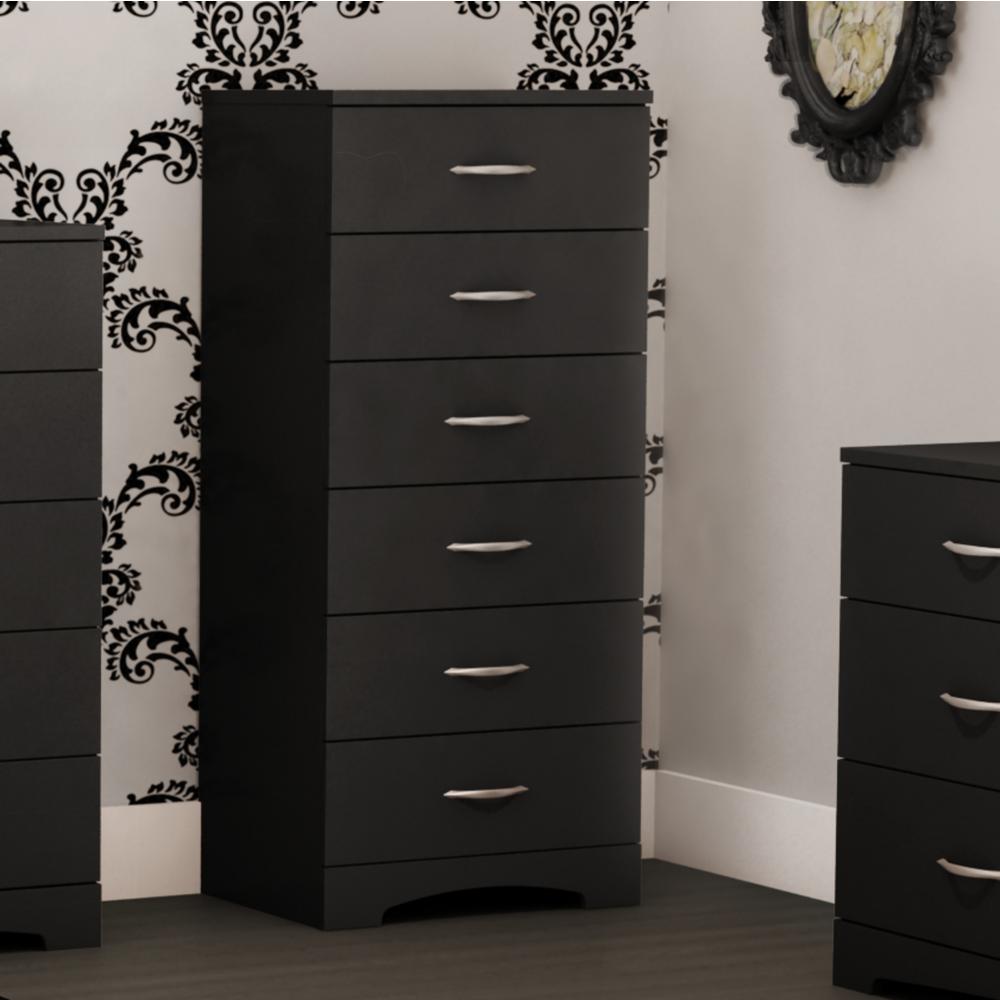 South Shore Step One 6-Drawer Pure Black Chest