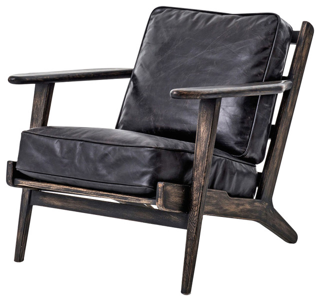 Rider Mid Century Modern Oak Armchair - Modern - Armchairs And Accent  Chairs - by Kathy Kuo Home
