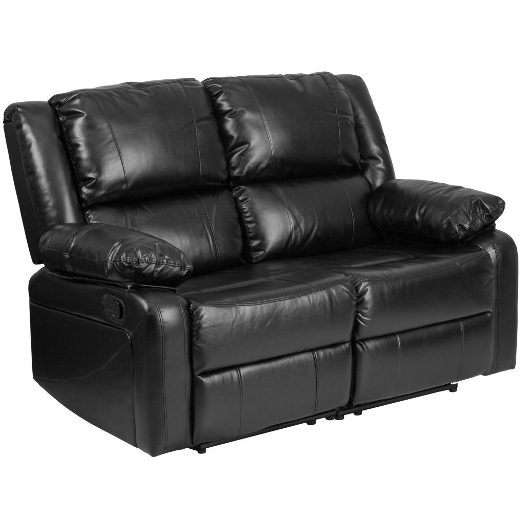 Black Leather Loveseat Flower Love