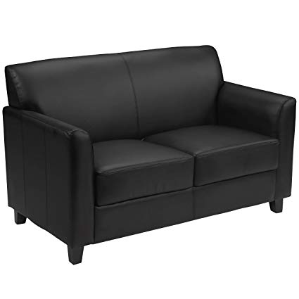 Flash Furniture HERCULES Diplomat Series Black Leather Loveseat