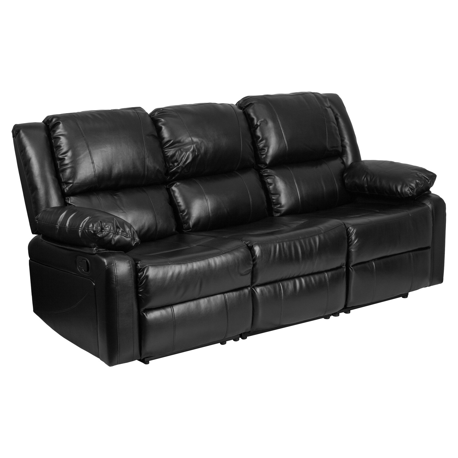 Flash Furniture Harmony Series Black Leather Sofa with Two Built-In  Recliners - Traveller Location
