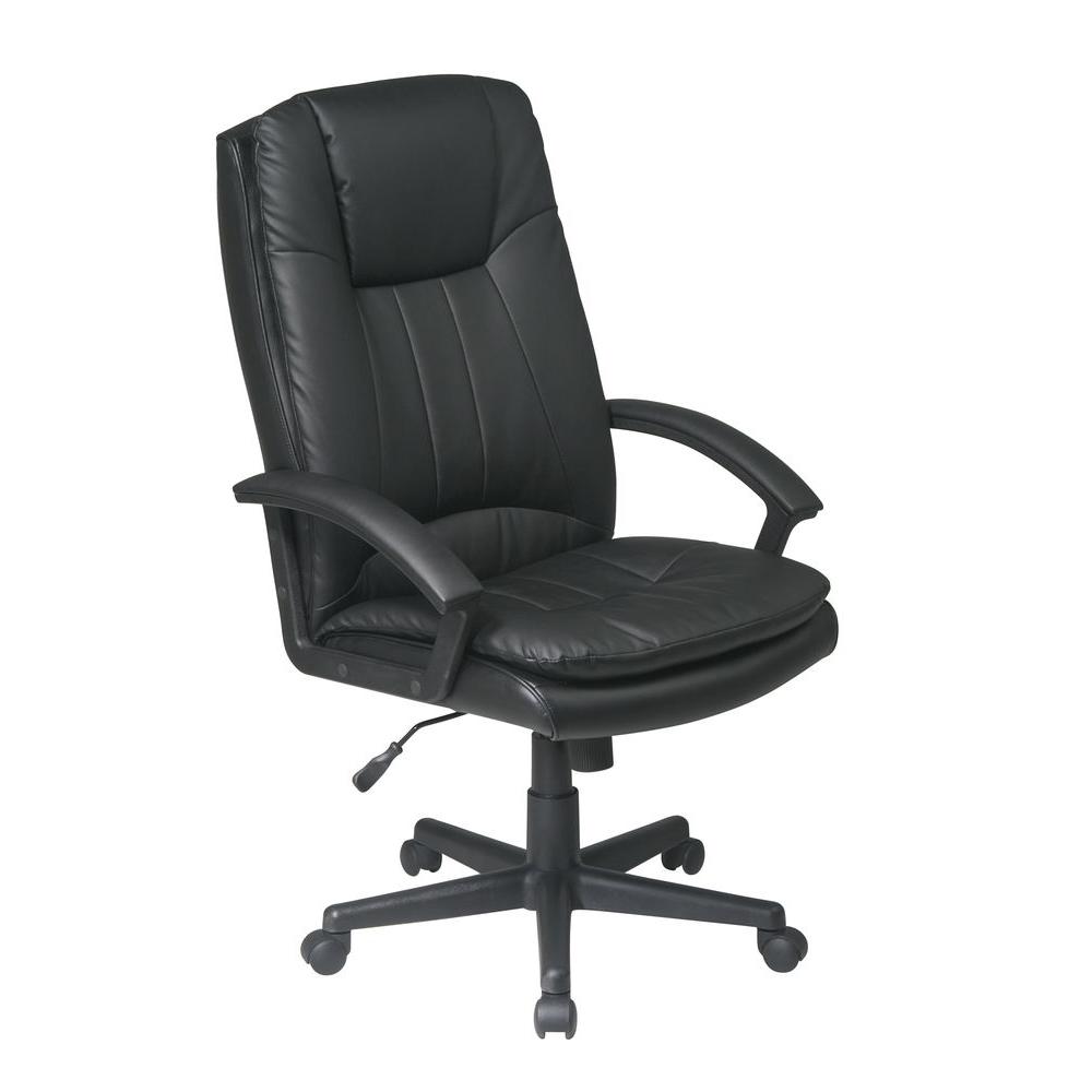 Work Smart Black Eco Leather Executive Office Chair