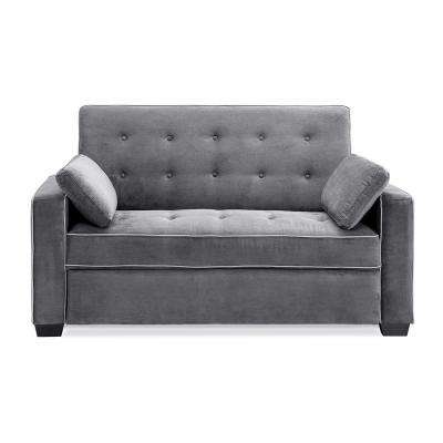 Augustus Microfiber Convertible Sofa, Queen Size Bed in Grey