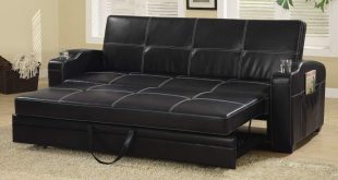 Traveller Location: Sleeper Sofa Bed with Storage and Cup Holders Black: Kitchen &  Dining