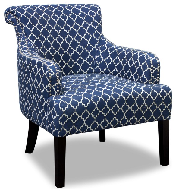 Regency Living Room Accent Chair, Blue and White - Armchairs And Accent  Chairs - by Furniture Import & Export Inc.