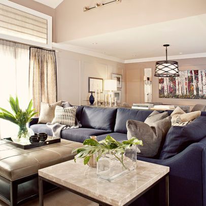 Modern Navy Blue Sectional Sofa Design Ideas, Pictures, Remodel, and Decor