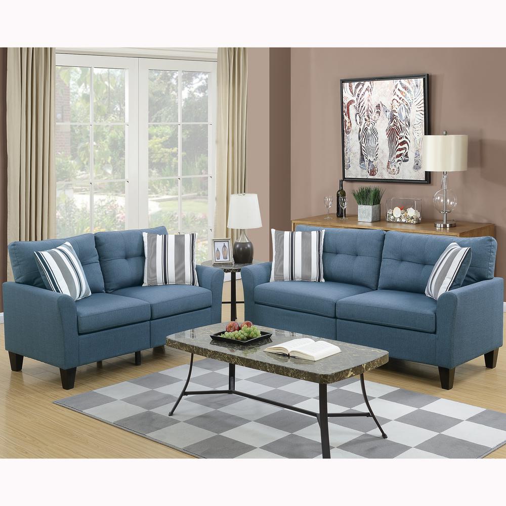 Venetian Worldwide Sardinia 2-Piece Blue Sofa Set-VENE-F6535 - The Home  Depot