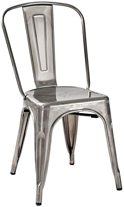 Amazon.com: Crosley Furniture Amelia Metal Cafe Chair - Galvanized