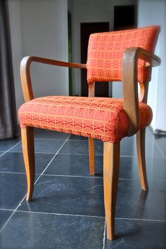 Vintage chair new upholstery Chair And Ottoman, Ottoman Ideas, Vintage  Chairs, Color Combos