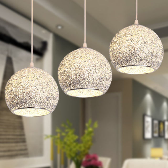 Modern Ceiling Lights Bar Lamp Silver Chandelier Lighting Kitchen Pendant  Light