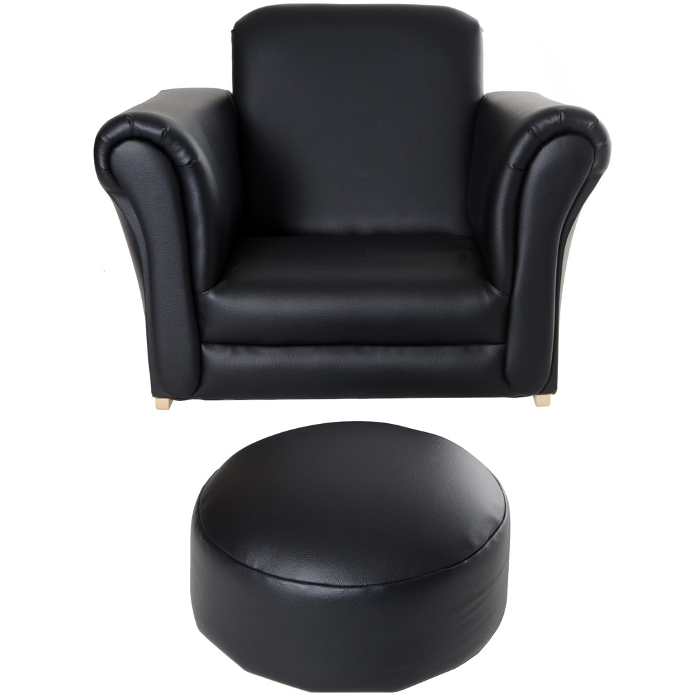 Childrens Leather Chair And Footstool Total Kids Toddler Black Armchair  Look Rocker Stool Computer Desk Gaming Laura Ashley Bramley Dining Chairs  Next Alfie