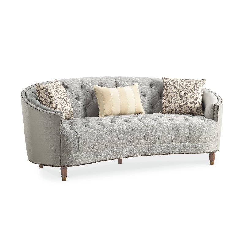 Traditional Gray Curved Sofa - Classic Elegance | RC Willey Furniture Store