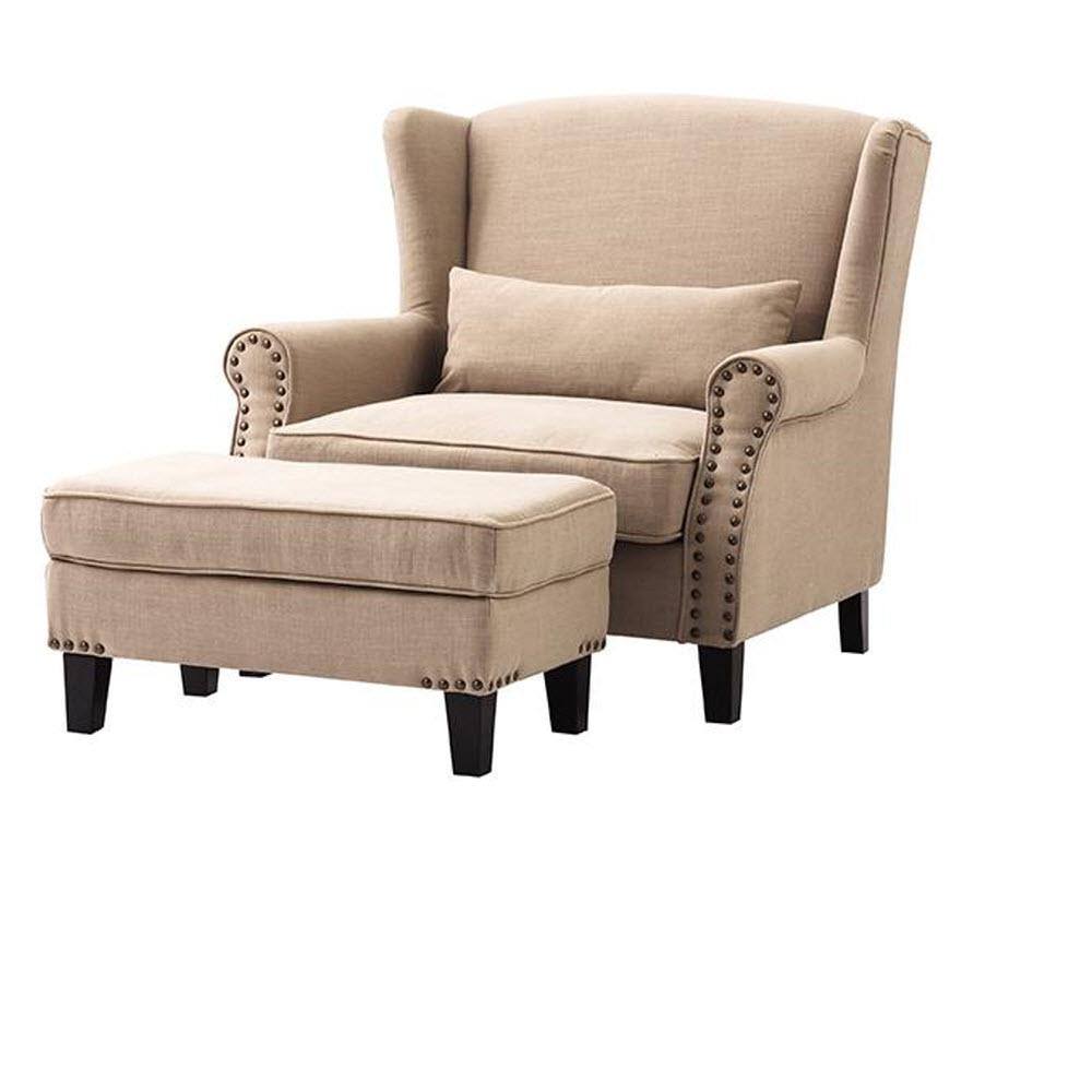 Details about Home Decorators Collection Arm Chair Ottoman Beige Linen  Living Room Furniture
