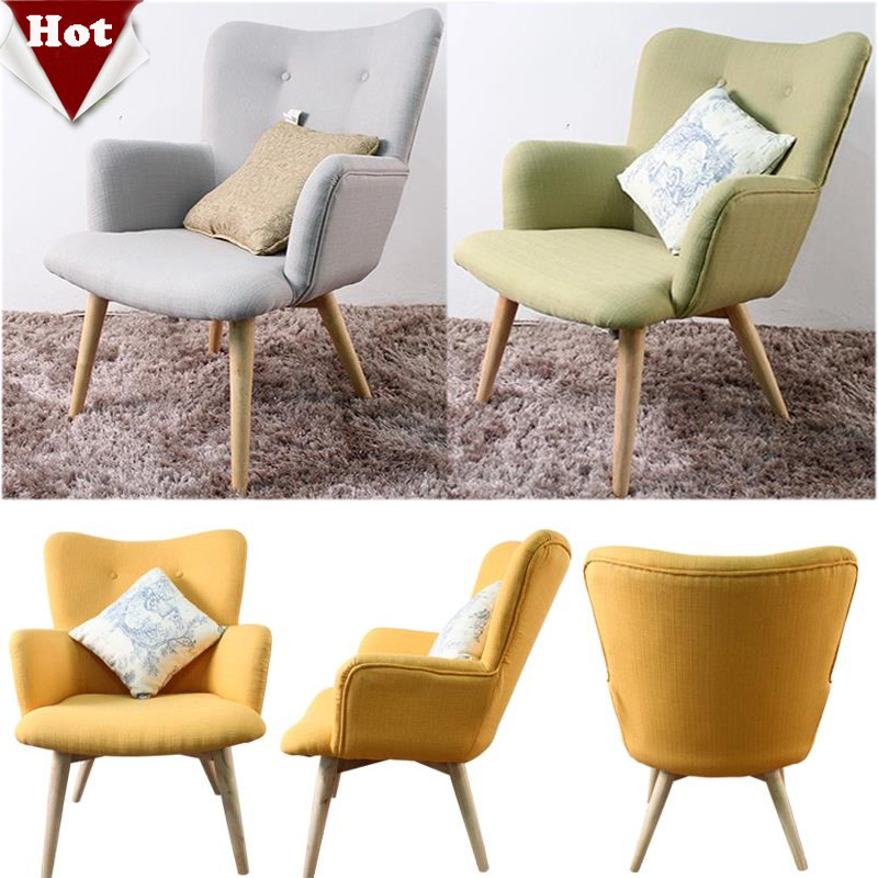 Fashion wood sofa,living room furnture Comfortable chair,cotton fabric  Handmade With armrest sofa set,4 colors