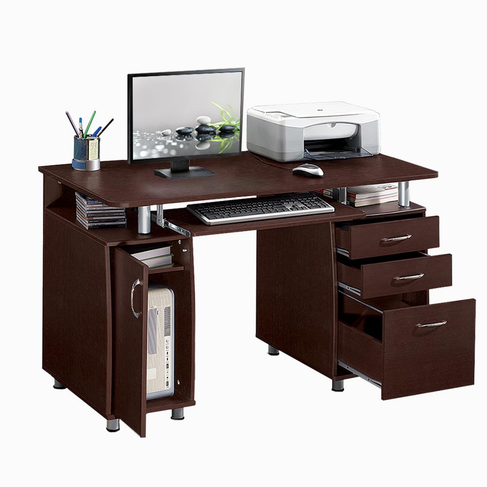 Chocolate Complete Workstation Computer Desk with Storage