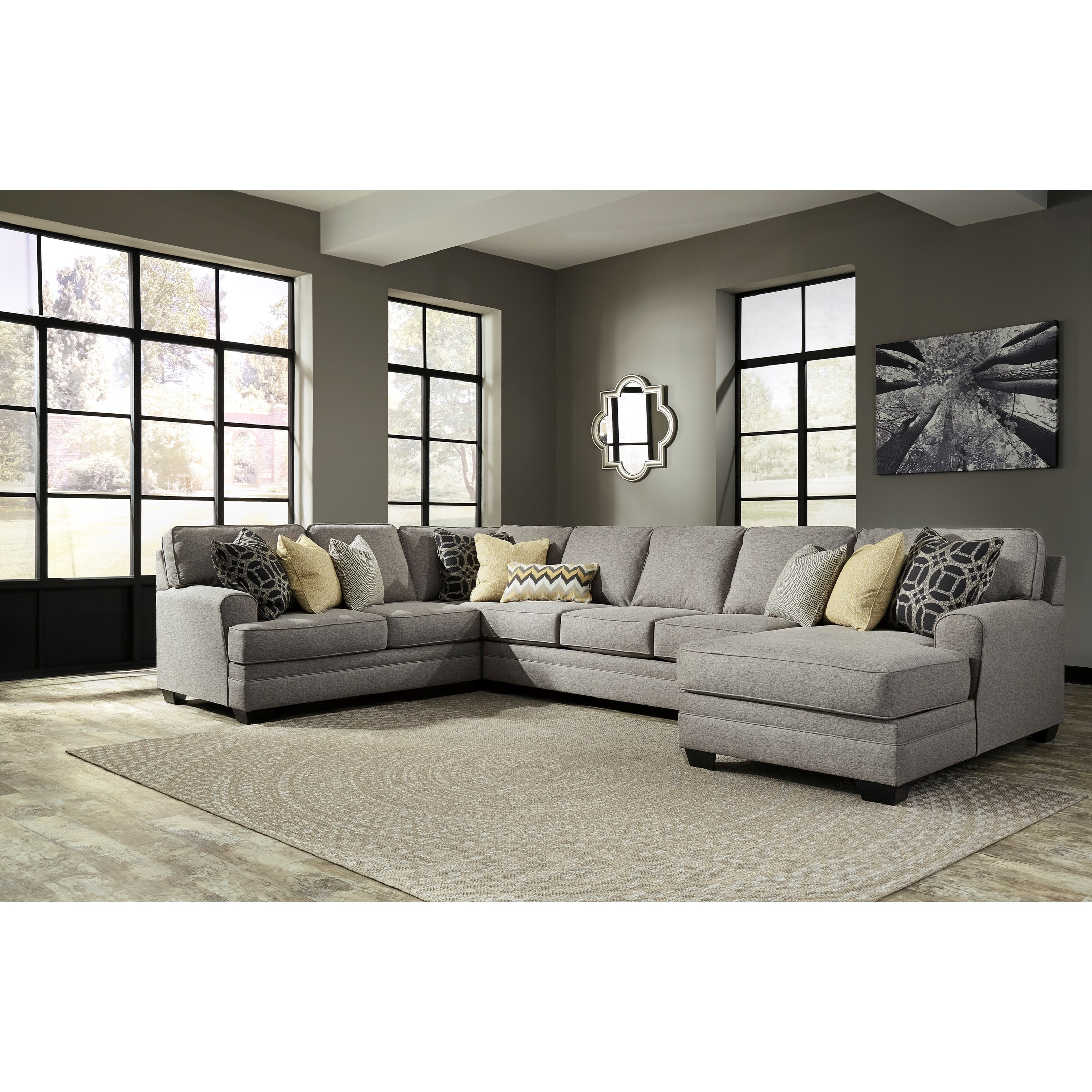 Benchcraft Cresson4-Piece Sectional with Chaise & Armless Sofa