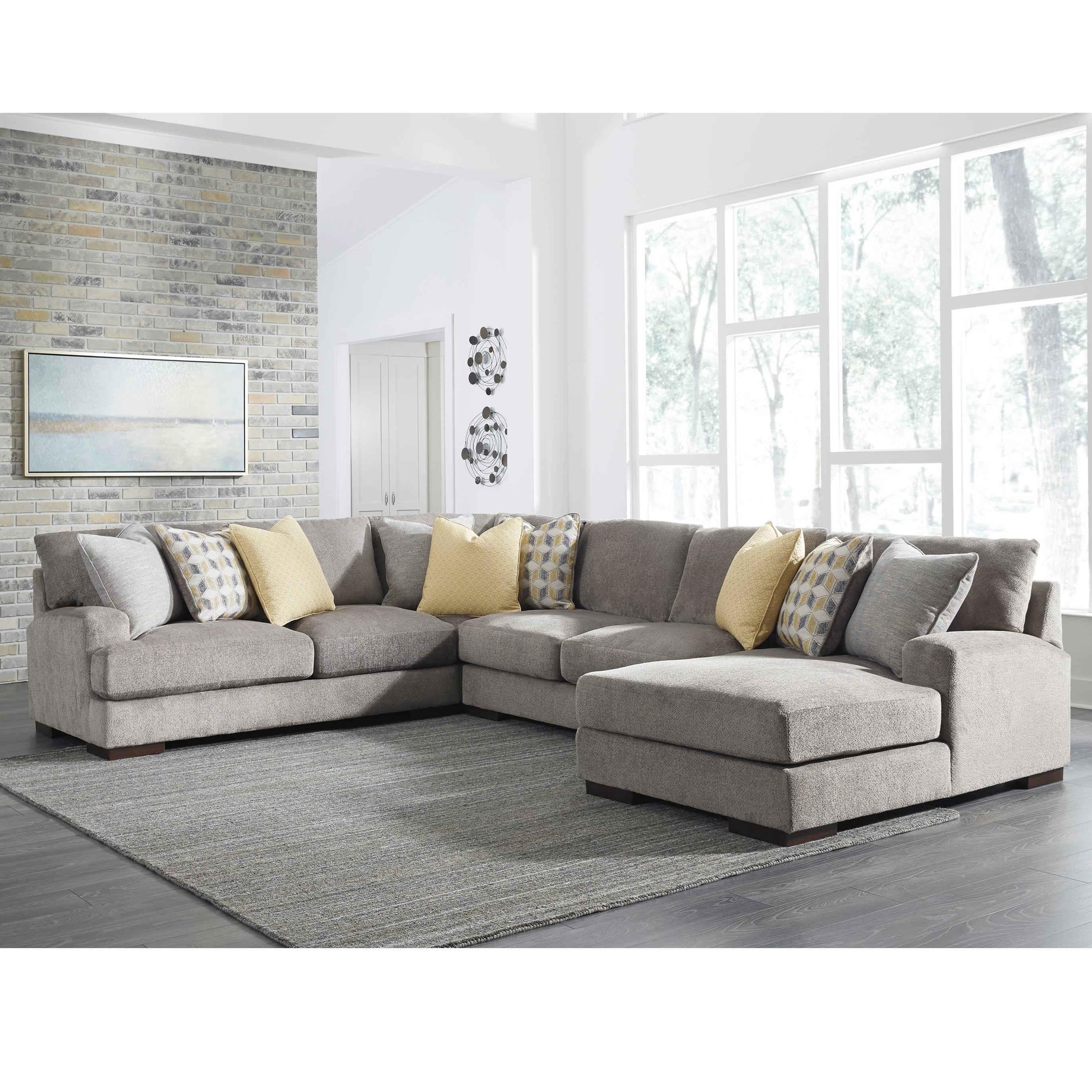 Benchcraft Fallsworth Contemporary 4 Piece Sectional