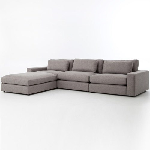 Bloor Gray Upholstered Contemporary 4 Piece Sectional Sofa