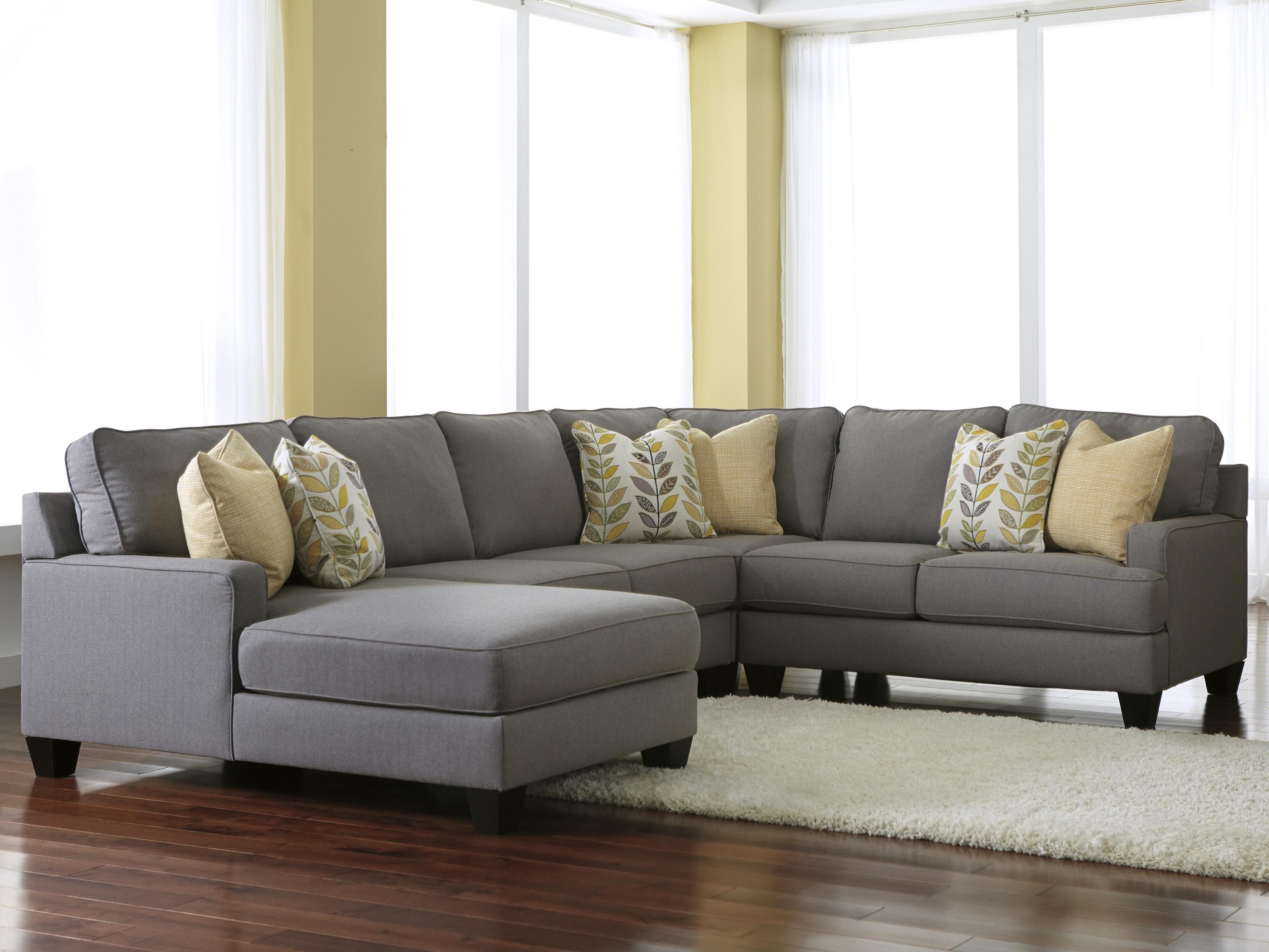 Modern 4-Piece Sectional Sofa with Left Chaise & Reversible Seat Cushions