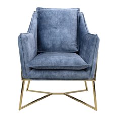 London Denim-Effect Lounge Chair