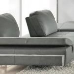 Contemporary Grey Leather Loveseat