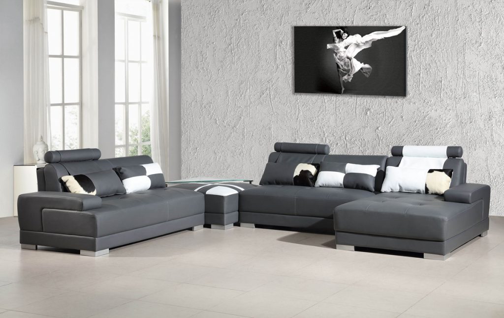 Contemporary Grey Leather Sectional Sofa – Storiestrending.com